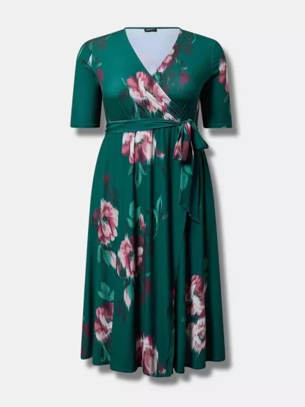 Torrid Surplice Wrap Midi Dress. Floral Print Size 1 - Picture 8 of 12